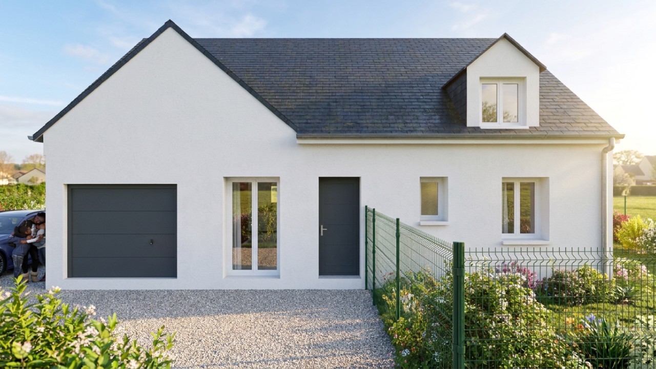 Modèle construction plan maison 2ch 70m2 façade avant