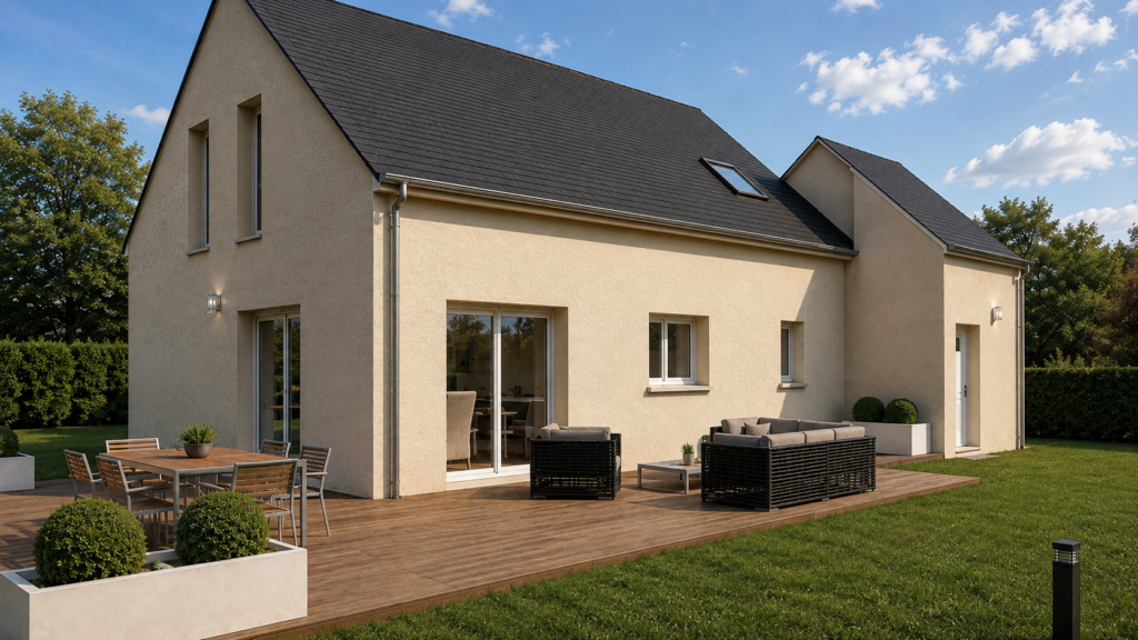 Modèle construction plan maison étage 4ch 120m2 Façade arrière